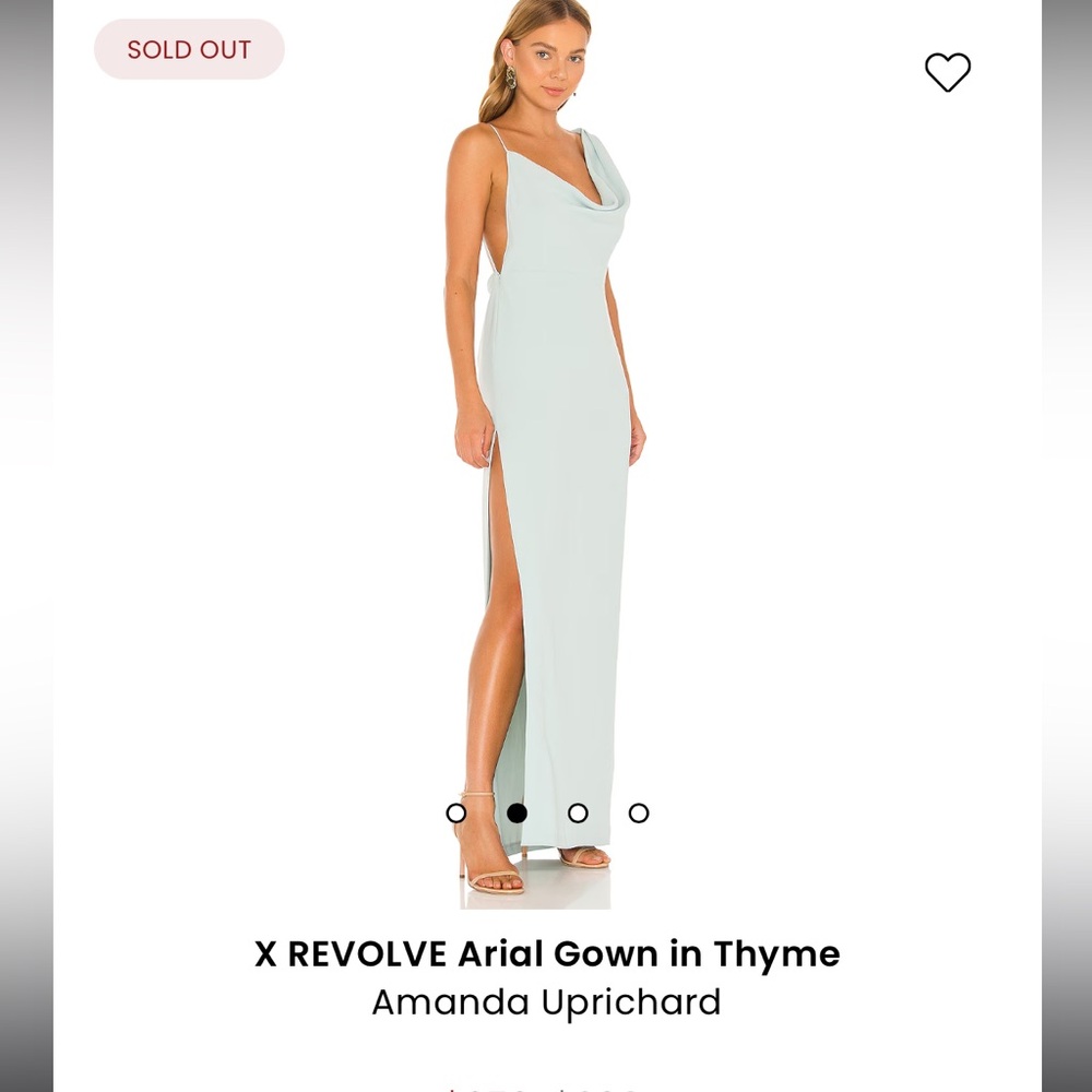Revolve Amanda Uprichard Arial Gown in Thyme Green - Medium